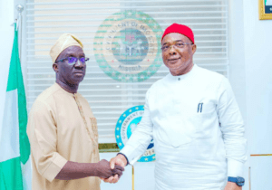 GOV OKPEBHOLO VISITS UZODINMA IN IMO: ADVOCATES HEALTHY COMPETITION AMONG GOVS