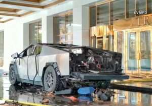 Elon Musk praises his cyber truck after it exploded outside Trump’s Las Vegas hotel killing the driver and injuring 7